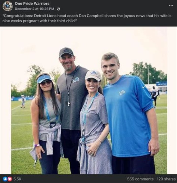 Exciting Times: Dan Campbell's Wife Pregnant