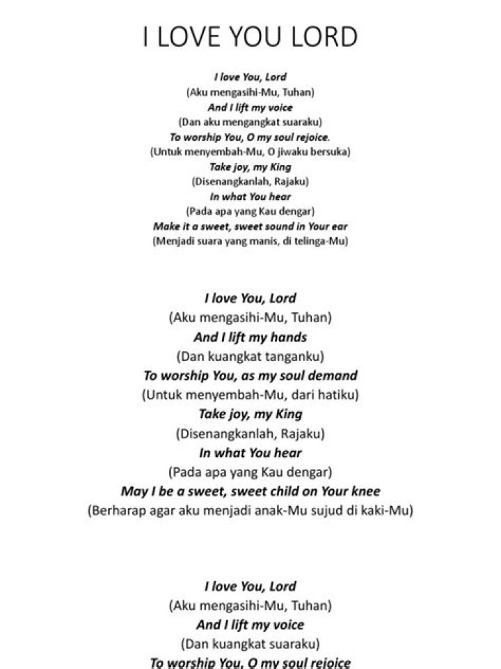 I Love You Lord Lyrics: A Soulful Expression of Faith