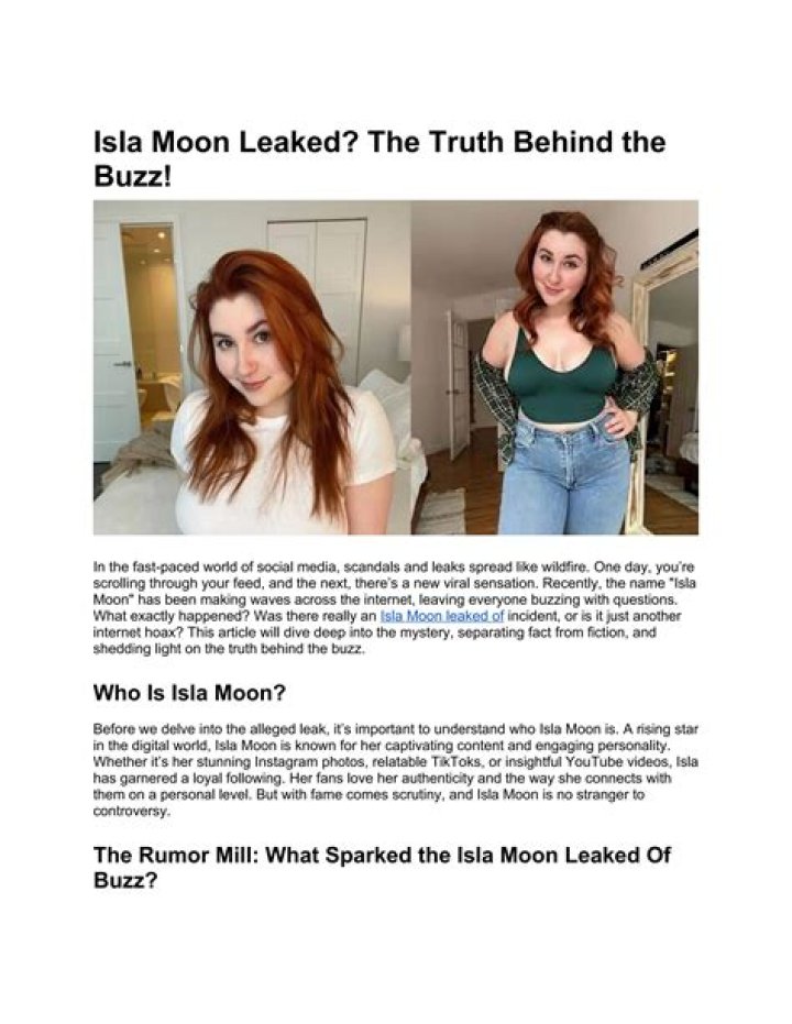 Unveiling the Secrets of Isla Moon Leaks