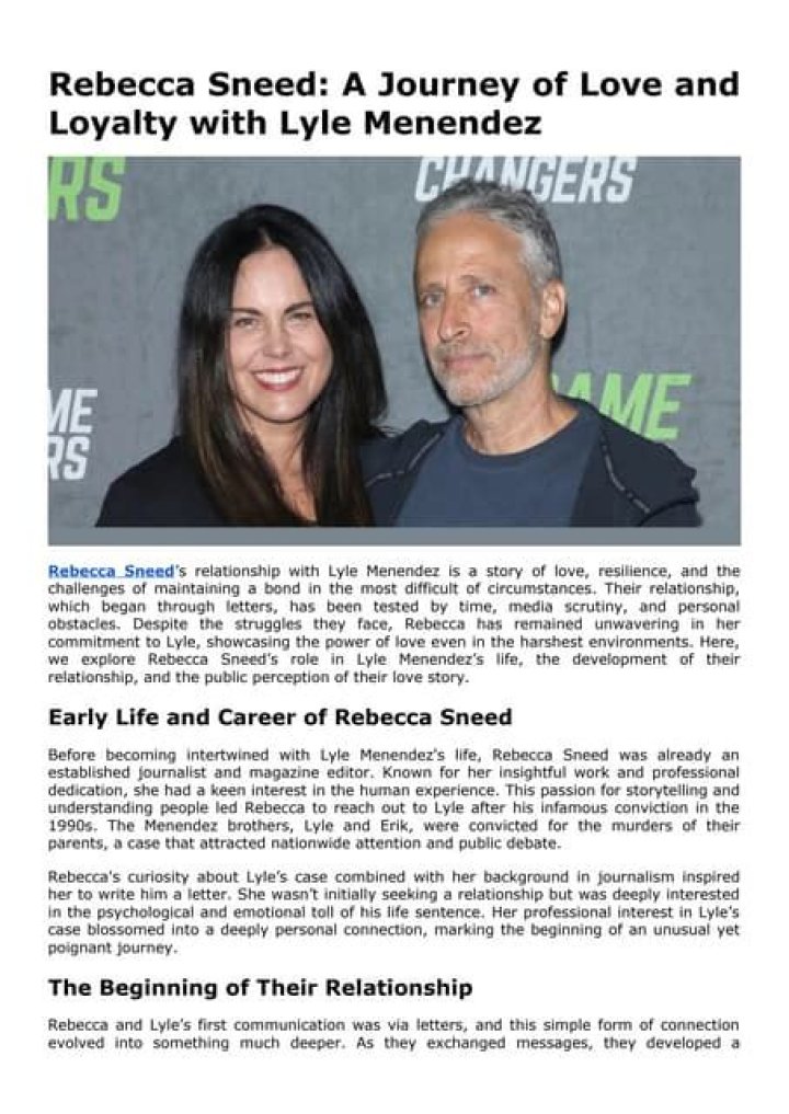 Unveiling the Age of Rebecca Sneed Menendez: A Journey Through Time