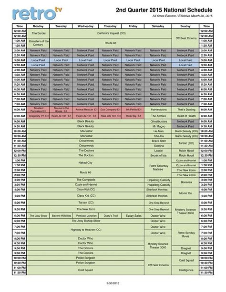 Exploring the Nostalgia of Retro TV Schedule