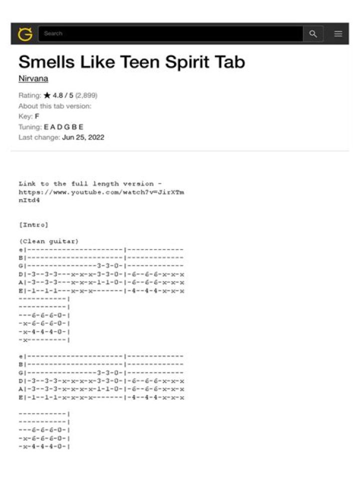 Smells Like Teen Spirit Tabs: A Comprehensive Guide to Nirvana's Iconic Song