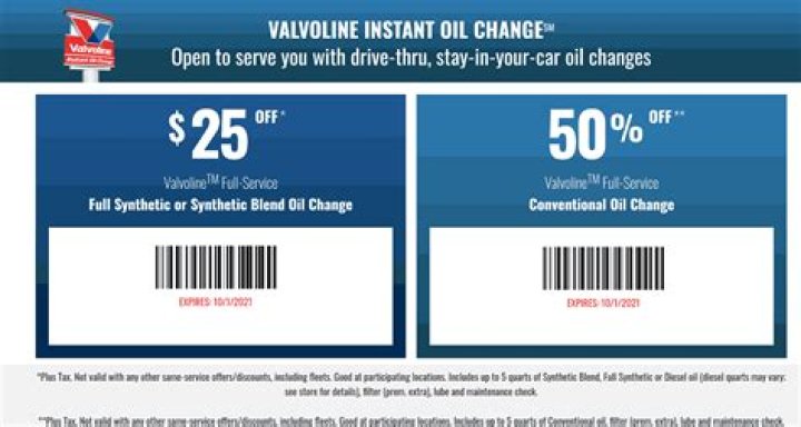 Valvoline 50 Percent Off Conventional Oil Change Coupon: Your Ultimate Guide