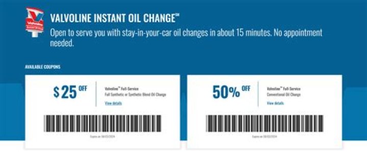 Valvoline Oil Change Coupon $25 Off 50 Off: Save Big on Your Next Oil Change